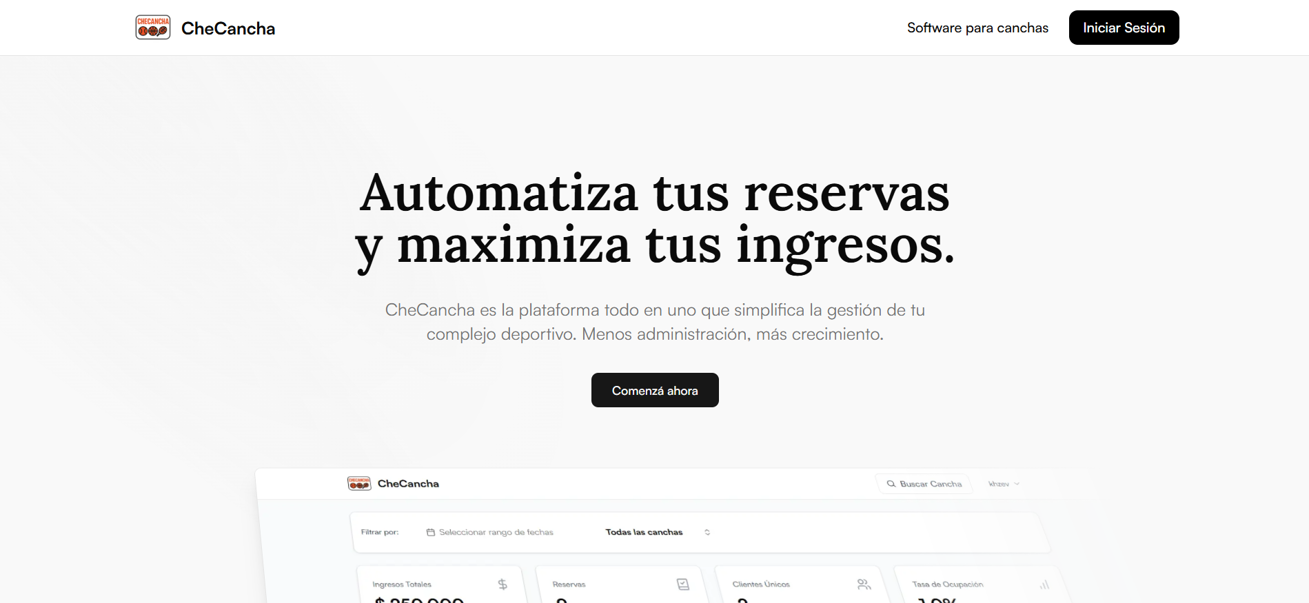 Vista previa del proyecto CheCancha