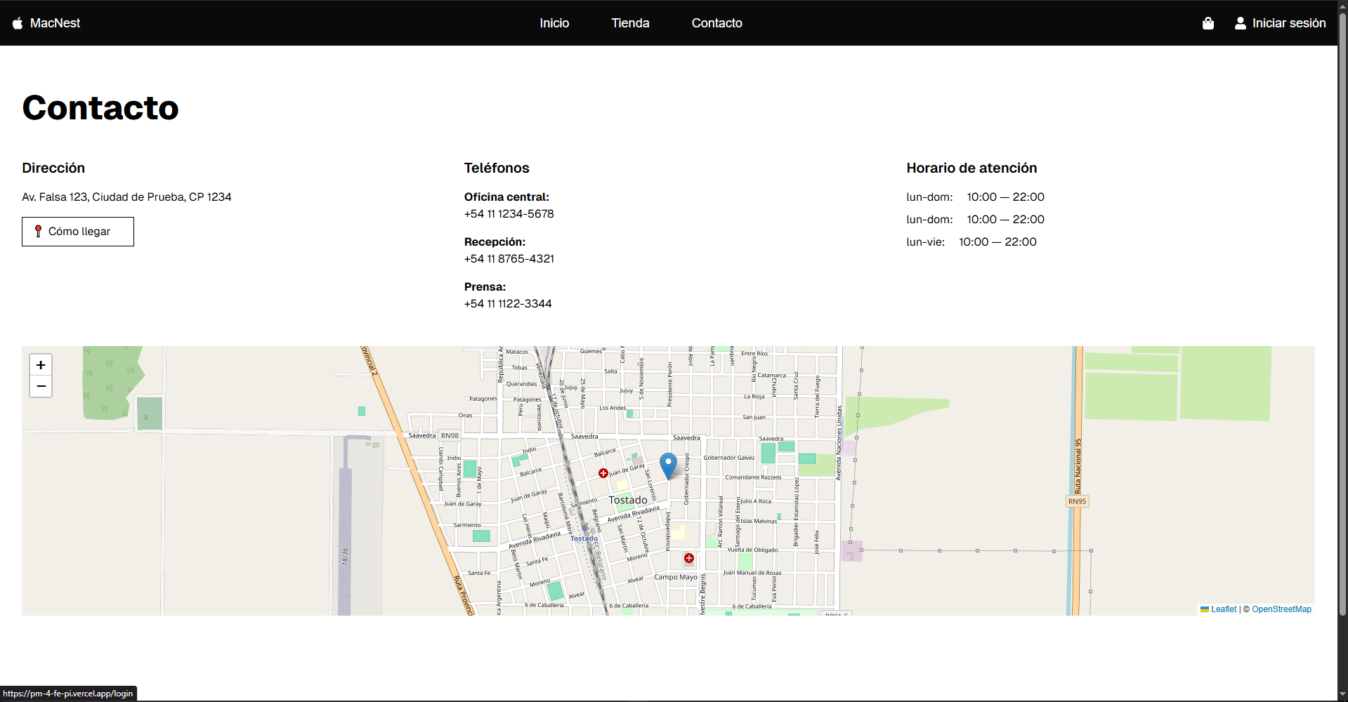 Vista previa del proyecto E-commerce de Tecnología